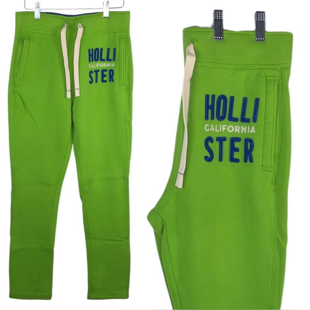 Hollister Y2K Green Logo Spell Out Sweatpants ~BRAND NEW~